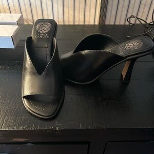 Vince Camuto Black Open-Toe Mules